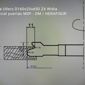 Fresa Tirador Uñero para puertas - Diseño HERAFISUR - 870647 - AGOTADO TEMPORALMENTE