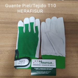 Guante Tejido/Cuero ajustable Talla 9 (5 pares)