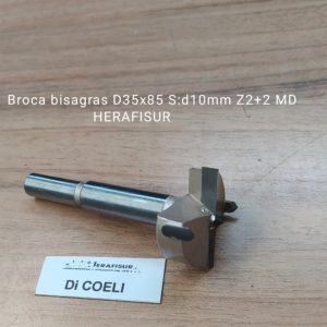 Broca bisagras D35x85 Z2+2 mango cilíndrico d10mm - BRHE35X85Z2+2