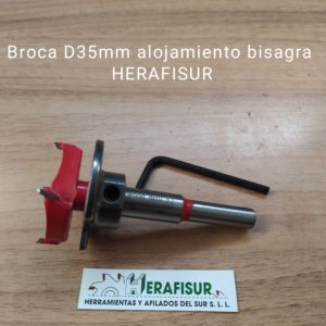 Broca Bisagras D35x 80 mango d8mm cilíndrico Z2+2 MD Con Tope - BRALTOD35S8