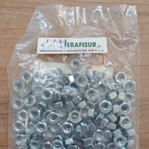 Tuerca hexagonal DIN934 Cincada Métrica 6mm, bolsa 100 uds